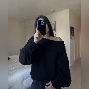 Black Off-Shoulder Women's Sweater